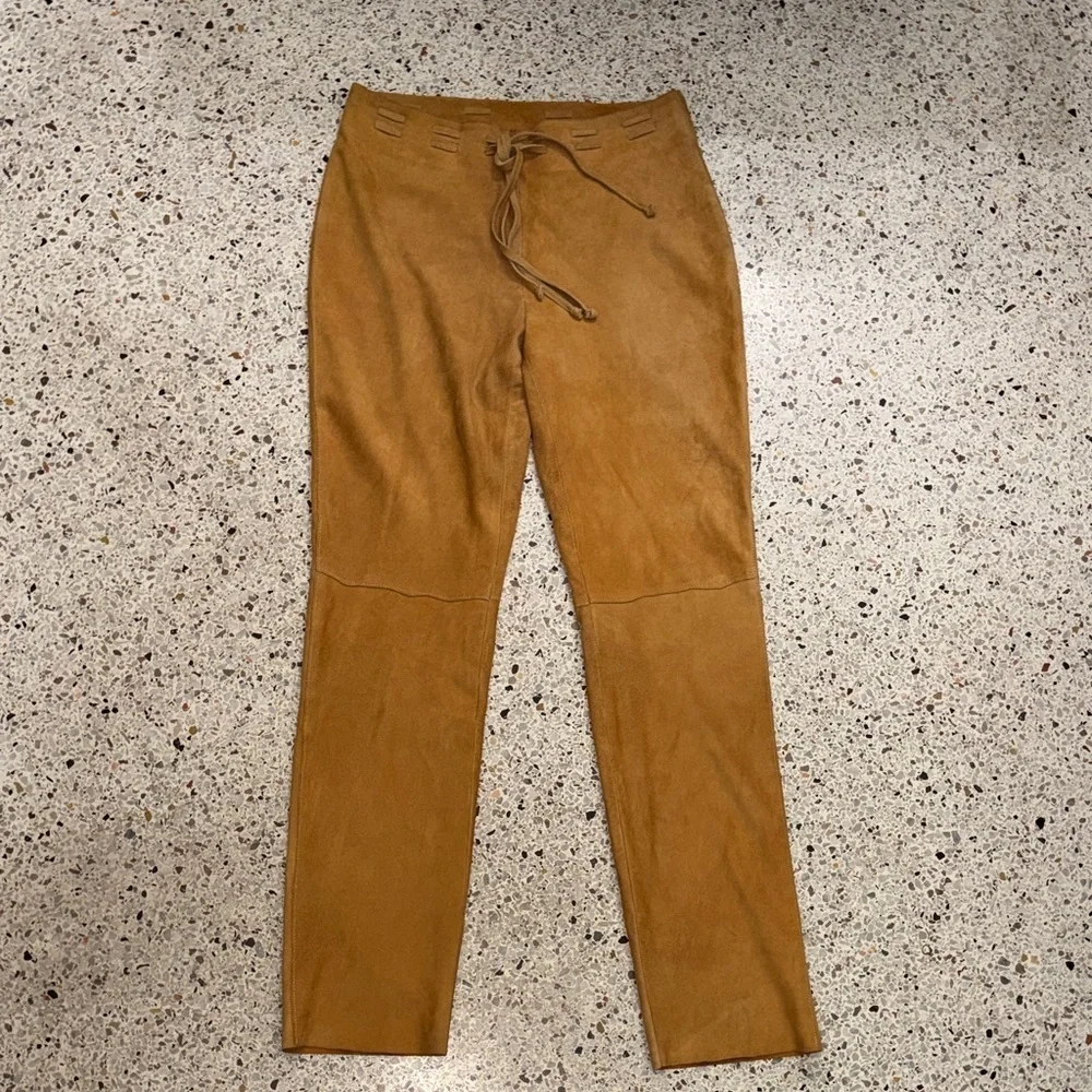 Ermanno Daelli tan Italian leather pants Vera Pelle 42